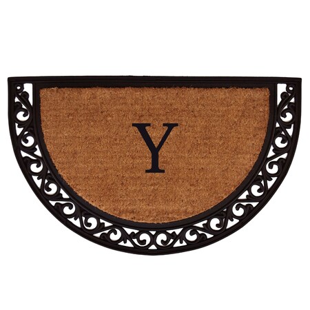 Monogram Door Mat, Black, Natural, 24 in W x 36 in L